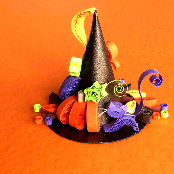 クイリングOneday LESSONのご案内【ハロウィン魔女の帽子作り】の画像